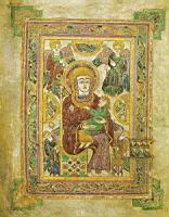 Folio 007v, la Vierge a l'Enfant avec les anges